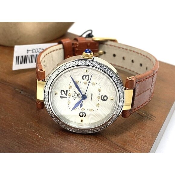 GV2 by Gevril Women\'s Watch 14203-4 Piemonte Swiss Quartz Silver Brown L… main image 12